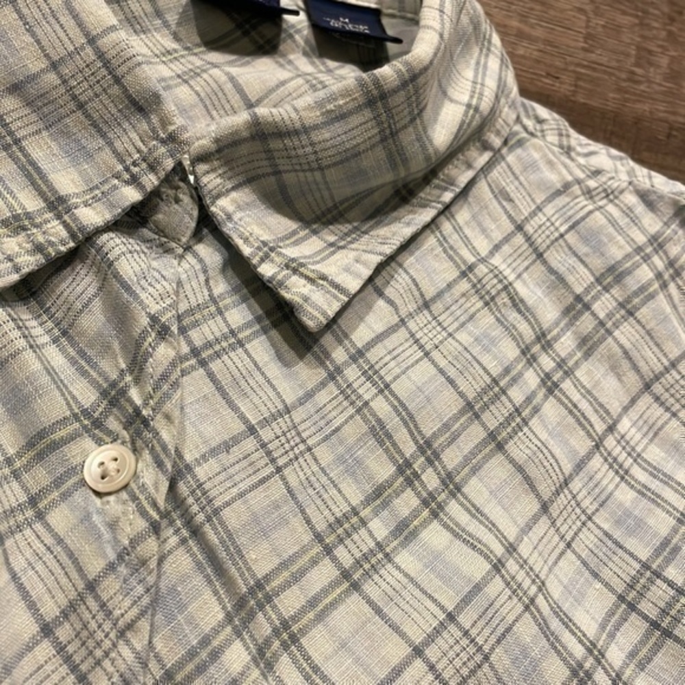 Gap white and blue sleeveless collared button up linen top size medium - Picture 7 of 7